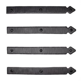 4 Pack 9 Inch Black Faux Strap Hinges - Hand Forged Dummy Faux Doors Hinge – Rustic Iron Hinges for Farmhouse Shutter, Carriage Door, Barn Door, Castle Door, and Gates – The Jamestown Series