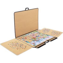 1000 Piece Portable Jigsaw Puzzle Board with Cover for Adults and Children, Puzzle Case for Storage, Puzzle Mat, Puzzle Keeper Caddy Saver with Sorting Trays, Non-Slip Surface