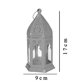 Garden Of Arts Mini Moroccan Lantern Glass Hanging Lamp | Home Decor | Gold Plating Finish Moroccan Lantern(Red) 17 * 9 Cms Set of 1 Without Wax