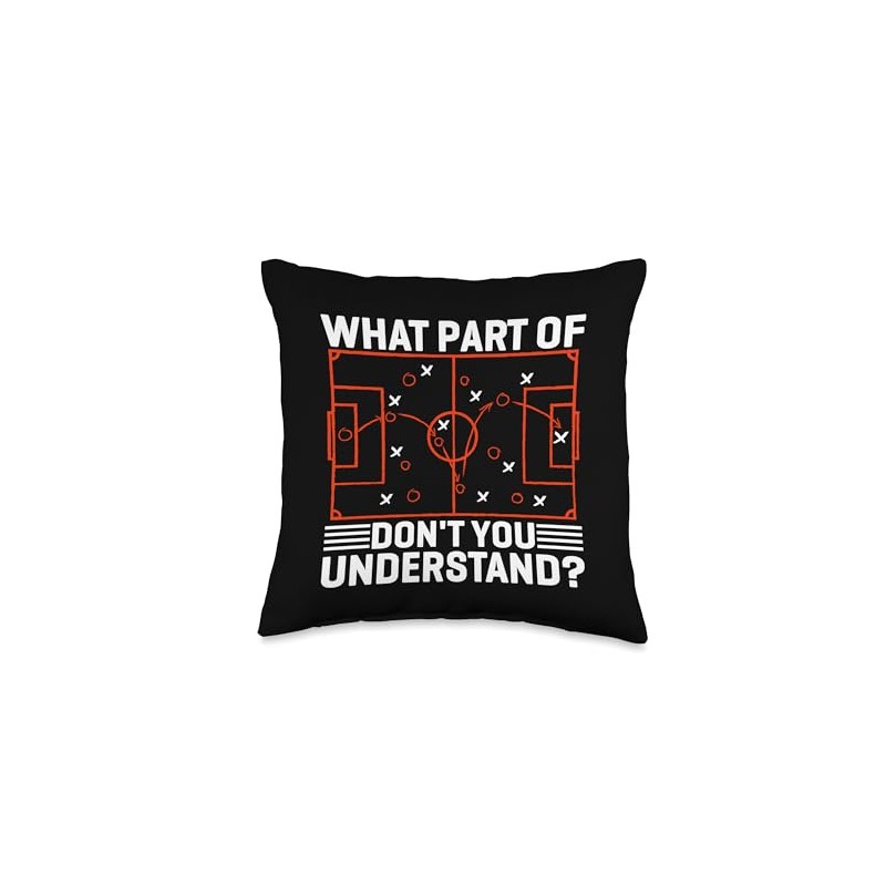 Funny Soccer Strategy Board Meme Design Throw Pillow