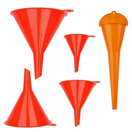 Universal Funnel Set of 5 - Mini Funnel with Long Lasting Funnel for Household and Workshop - Oil Funnel
