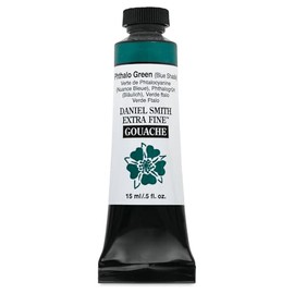 Daniel Smith Extra Fine Gouache - Phthalo Green (Blue Shade), 15 ml Tube