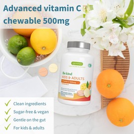 Igennus Advanced Vitamin C Sugar-Free Chewable 500mg, 120 Servings, Kids & Adults, Clean & Gentle, High Absorption Buffered Formula, Vegan, Orange & Lemon Flavours