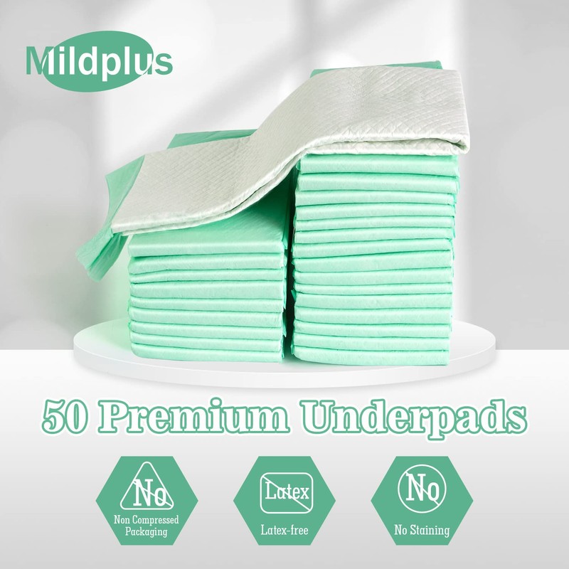 MILDPLUS Disposable Bed Pads 30"X36" (100 PCS) Extra Large Chucks