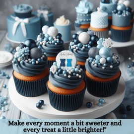 Confect Boys Baby Shower Sprinkles | Birthday Sprinkles | Gender Reveal Sprinkles | Edible Baby Sprinkles | Mix White & Blue Pearl & Jimmies | Mix Teddy & Star Sprinkles - 2 Oz
