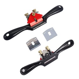 Allazone 10 Inch Adjustable Spokeshave with 5 Replacement Blades, Smoothing Beech Wood Plane, Metal Blade Wood Working Hand Tools for Planing Trimming Wood Working Tools