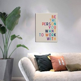 Office Teamwork Wall Art Motivational Success Pictures Wall Decor Inspirational Positive Quotes Canvas Painting Print Modern Artwork Decorations Framed for Home Bathroom Living Room Bedroom 12x16 inch