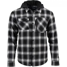 509 TECH FLANNEL BLACK GRAY CHECK LG Snowmobiling Insulated Jacket F09005501-140-