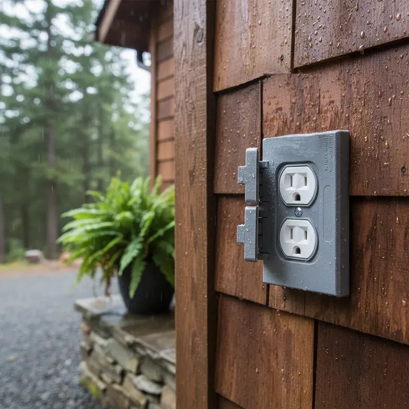 Placa Con Contacto Dúplex Para Exteriores Intemperie Ip65