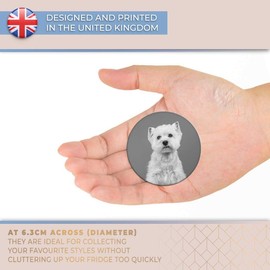 Destination Vinyl ltd Magnet for Refrigerator, Fridge BW - Cute West Highland Terrier Dog Westie for Office, Cabinet and Whiteboard, Magnetic Stickers, 43758