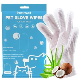 Pawimood Pet Wipes for Dogs & Cats - Coconut Oil Grooming Wipes for Paws Face & Body, Deodorizing Hydrating Odor Control Waterless Bath Alternative (3 Pack)