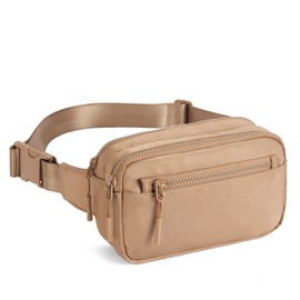 Telena Fanny Packs for Women Men Fashionable Cross Body Fanny Pack Belt Bag for Women with Adjustable Straps Light Brown