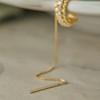 SUSUZUKU Huggie earrings for women 14k Dainty Gold Earrings Tassel