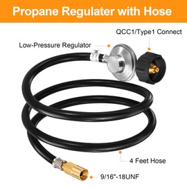 GasSaf 4FT Propane Regulator Hose with Adapter Kit for Blackstone 17/22-inch Table Top Griddles, Replacement Parts Connect to 5-40 lb Propane Tank