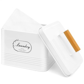 Holismo Dryer Sheet Container with Lid for Laundry Room Organization and Storage, Galvanized Metal Farmhouse Design Dryer Sheet Holder for Laundry Room Decoration, Dryer Sheet Dispenser Container