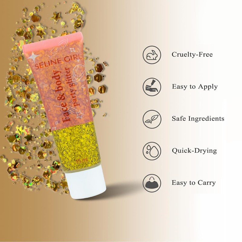 Veroa 5Pcs Face Chunky Glitter Gel,75ml Mermaid Sequins Holographic Glitter
