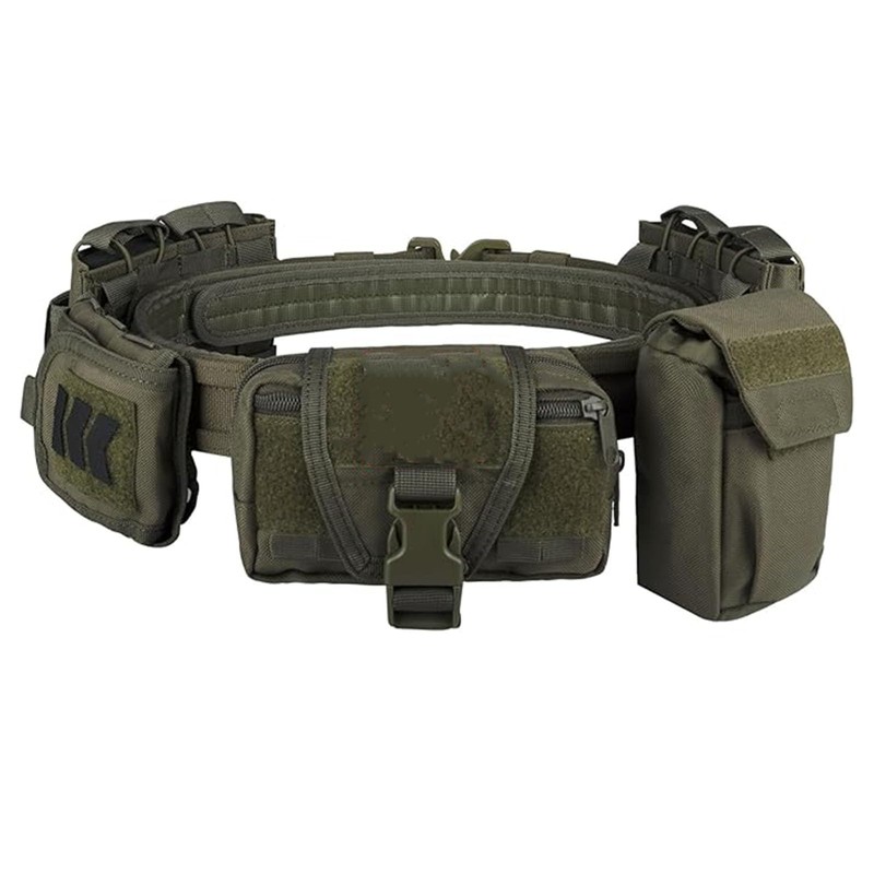 PIKEON Tactical Battle Belt Quick Release with Accessories Pouches 7