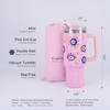 Cupcupmore 40 oz Pink Evil Eye Bling Rhinestone Stainless Steel