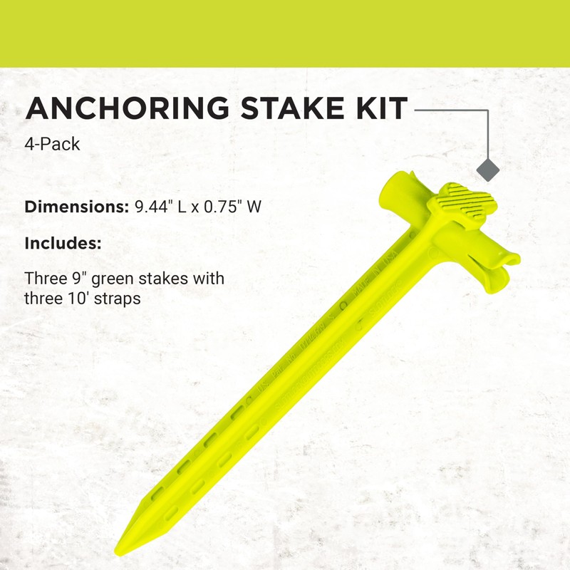 Slot Lock 9 Inch Multi-Purpose Anchoring Stake Kit, for Use
