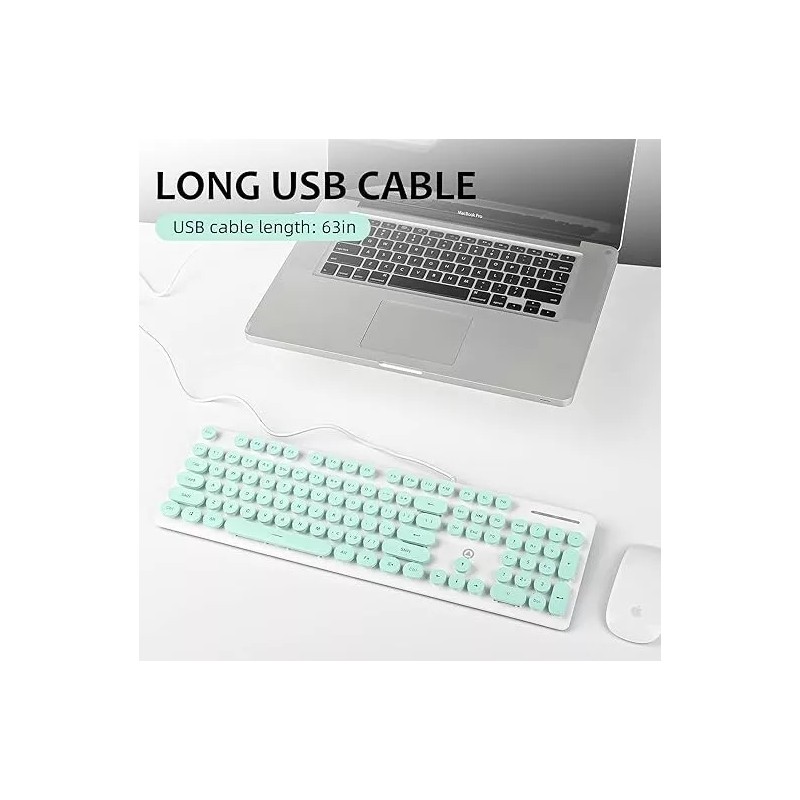 Surmen Keyboard Surmen V300 Light Green White Retro Version Wired