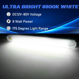GZ5CG 12V Led Interior Light Bar 4 Packs 72Led 6500K White with ON/Off Switch 11Inch 12V 24V for Enclosed Cargo Trailer RV Van Truck Lorry Camper Caravan Motorhome (4Pcs)