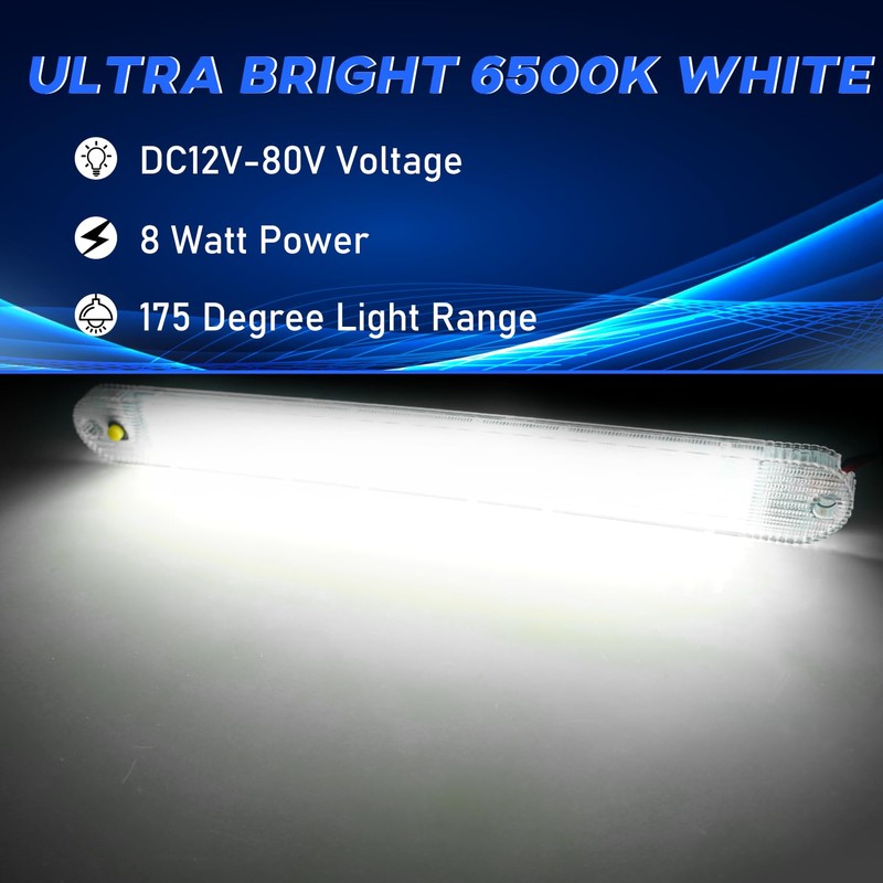 GZ5CG 12V Led Interior Light Bar 4 Packs 72Led 6500K