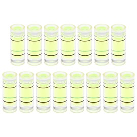 HARFINGTON 15pcs Small Cylindrical Bubble Level Vials 4.5x12mm PMMA Mini Horizontal Bubble Spirit Level Measuring Layout Tools for RV TV Picture Frame Hanging Tool Leveler