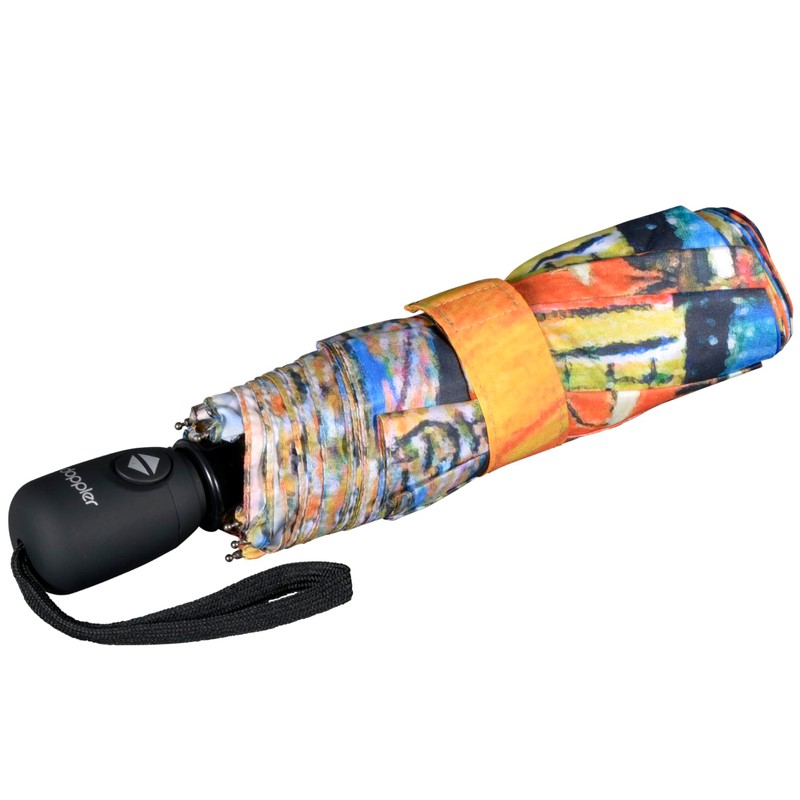 Doppler Women's Automatic Umbrella, Cafet Terrace, Small, Modern