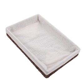 Ipetboom 1pc Stylish Rattan Storage Basket Practical Organizing Box for Keys Coins Sundries Elegant Desktop Decoration for Home Office Woven Design Coffee Color