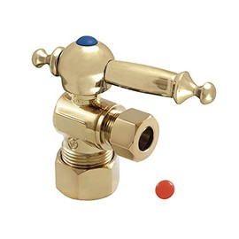 Kingston Brass CC53302TL Vintage 5/8-Inch X 3/8-Inch OD Compression Angle Stop with TL Handle, 2-3/4-Inch, Polished Brass