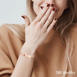 SBI Jewelry Gluten Free Medical Alert Bracelets for Women Men Rosegold Emergency Bracelets for Gluten Free Health Condition Jewelry for First Aid