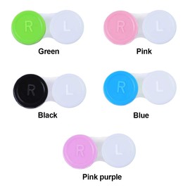 Jinlaili 20PCS Travel Contact Lens Cases, Portable Contact Lens Travel Kit Case, Mini Box Container Contact Lens Holder, Contact Lens Soaking Storage Case with L and R Caps - Green Blue Black Pink