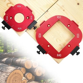 2 Pieces Milling Template, 4 in 1 Router Radius Quick Device for Woodworking R10 R15 R20 R25 R30 R35 R40 R50, Radius Jig Router Stencils Corner, Router Accessories Tine Milling Template