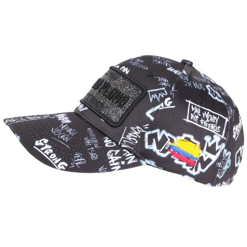 Plata O Lead Black and Grey Rhinestone Streetwear Colombia Baseball