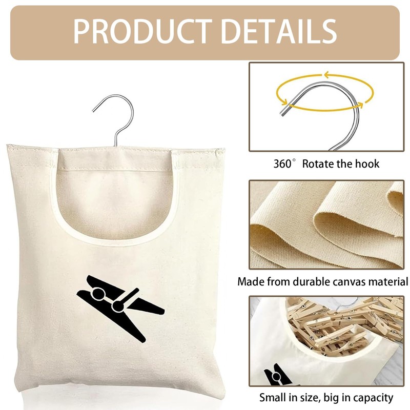 KxrTpx 1 Pack with Hanger – Peg Bag for Washing