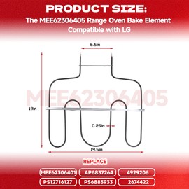 OEM MEE62306405 Oven Stove Bake Heating Element Compatible with LG, Replace MEE62306401 AP6837264 4929206 PS12716127 PS6883933 2674422