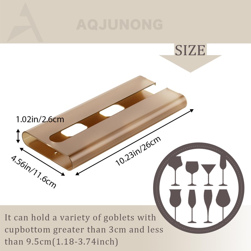 AQJUNONG 2Pack Wine Glass Rack, Punch-free Stemware Rack for Kitchen