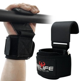 Relife Rebuild Your Life Lifting Hooks for Men and Women(Pair) Pull up Straps Gym Reapers Lifting Wrist