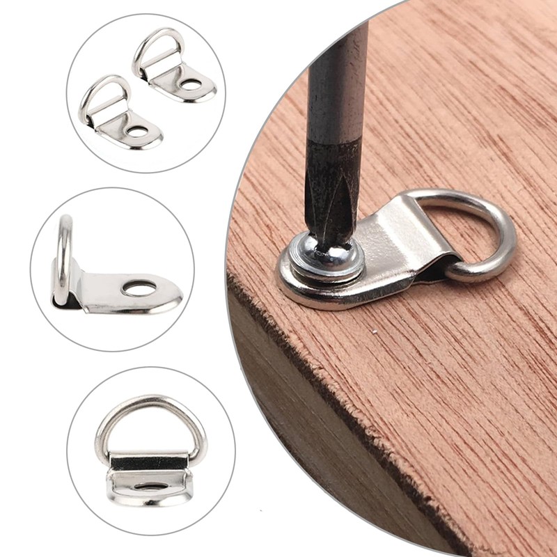 100 Pcs D Rings for Picture Hanging, D Rings, D