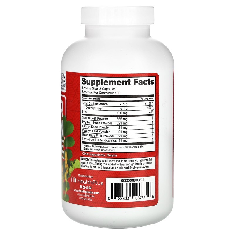 Health Plus Inc Super Colon Cleanse 530 mg 240 Capsules,