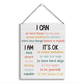 Motivational Therapist Office Wall Decor Mental Health Classroom Wall Art Decor School Counselor Office Must Haves Calm Down Corner Wooden Door Sign Hanger