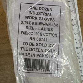 White 12 PR / 1 DOZ 100% COTTON LIGHTWEIGHT WHITE INSPECTION GLOVES Size Small