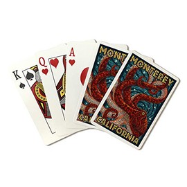 Monterey, California - Octopus - Mosaic 104164 (Playing Card Deck - 52 Card Poker Size with Jokers)