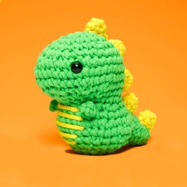 The Woobles Crochet Kit with Easy Peasy Yarn as seen on Shark Tank for Beginners with Step-by-Step Video Tutorials - Fred The Dinosaur