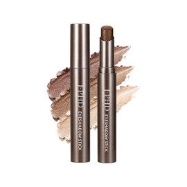 INTOPOP Eyeshadow Stick, Gradation, 3 Colors, Integrated Eyeshadow, Stick, Eye Shadow, Pearl, Teardrop Bag, Time Saving, Natural Eye Makeup (01-Quicksand Brown)