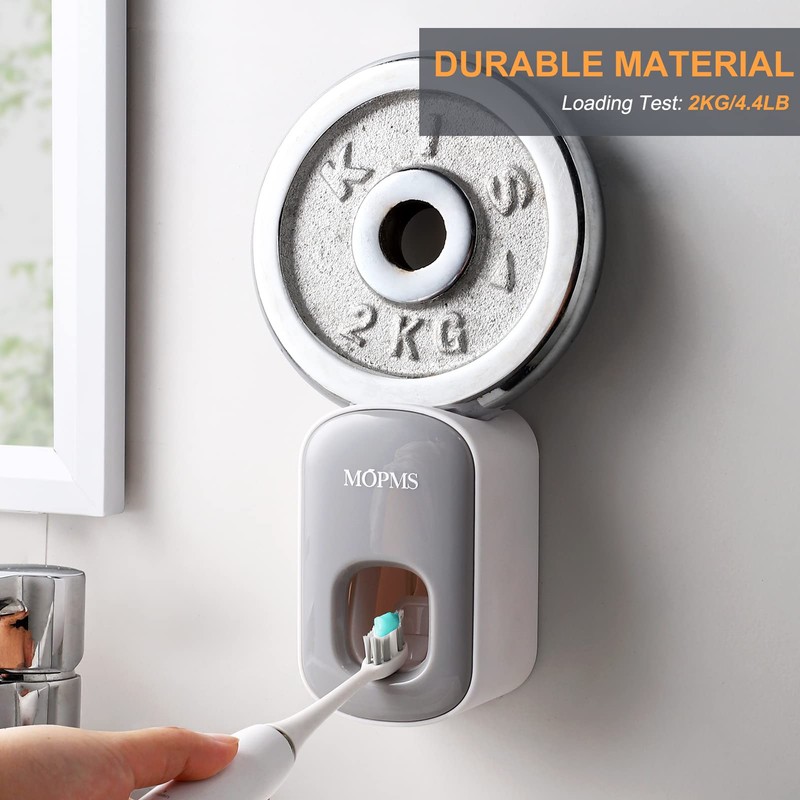 MOPMS Toothpaste Dispenser Wall Mounted for Bathroom Automatic Toothpaste Squeezer