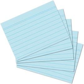 Exacompta - Ref 10810SE - Bristol Lined Record Cards (Pack of 100) - A7 in Size, 205gsm Card, Compatible with Printers - Suitable for Exam Revision & Notes - Blue