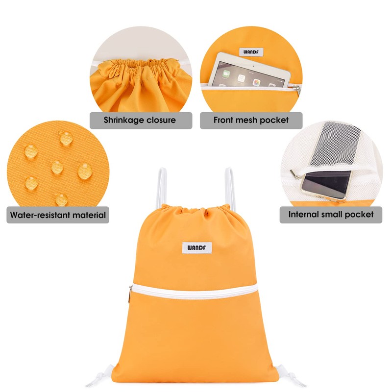Drawstring Backpack String Bag Sackpack Cinch Water Resistant Nylon for