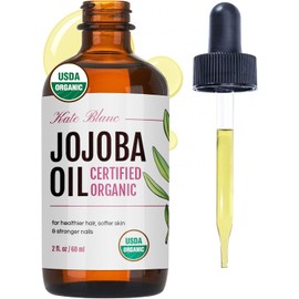 Jojoba Oil, USDA Certified Organic, 100% Pure, Cold Pressed, Unrefined. Revitalizes Hair & Gives Skin a Radiant Youthful Look. Great treatment for Face, Lips, Cuticles, Stretch Marks (2oz (60ml))