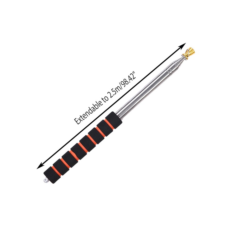 OQUQO 2 Pack Telescopic Handheld Flag Pole (8.2ft), Stainless Steel,